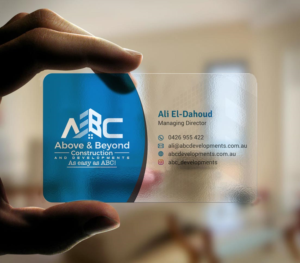 Business Card Design by INDIAN_Ashok for Above & Beyond Construction and Developments  | Design: #27284427