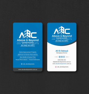 Business Card Design by INDIAN_Ashok for Above & Beyond Construction and Developments  | Design: #27284429