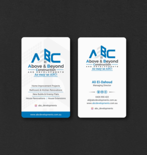 Business Card Design by INDIAN_Ashok for Above & Beyond Construction and Developments  | Design: #27284433