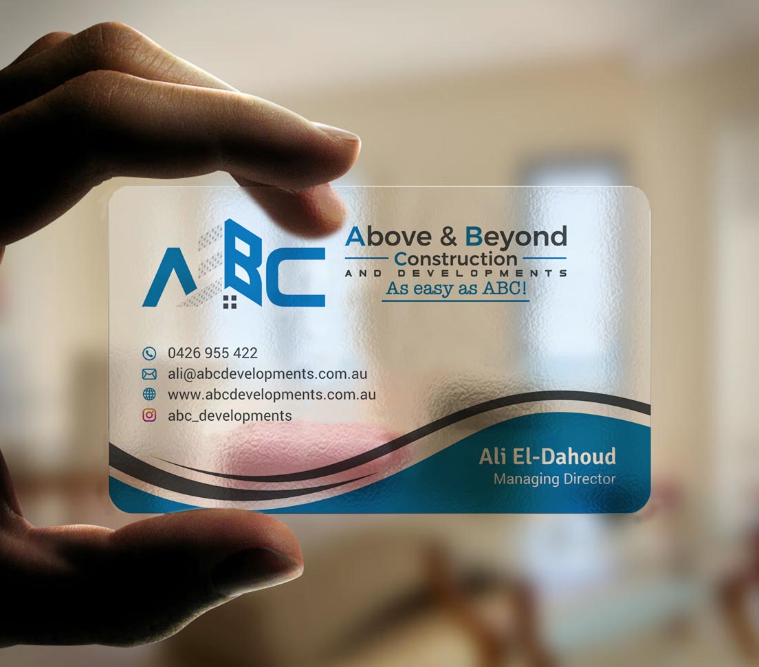Design de Carte de Visite par INDIAN_Ashok pour Above & Beyond Construction and Developments  | Design #27284438