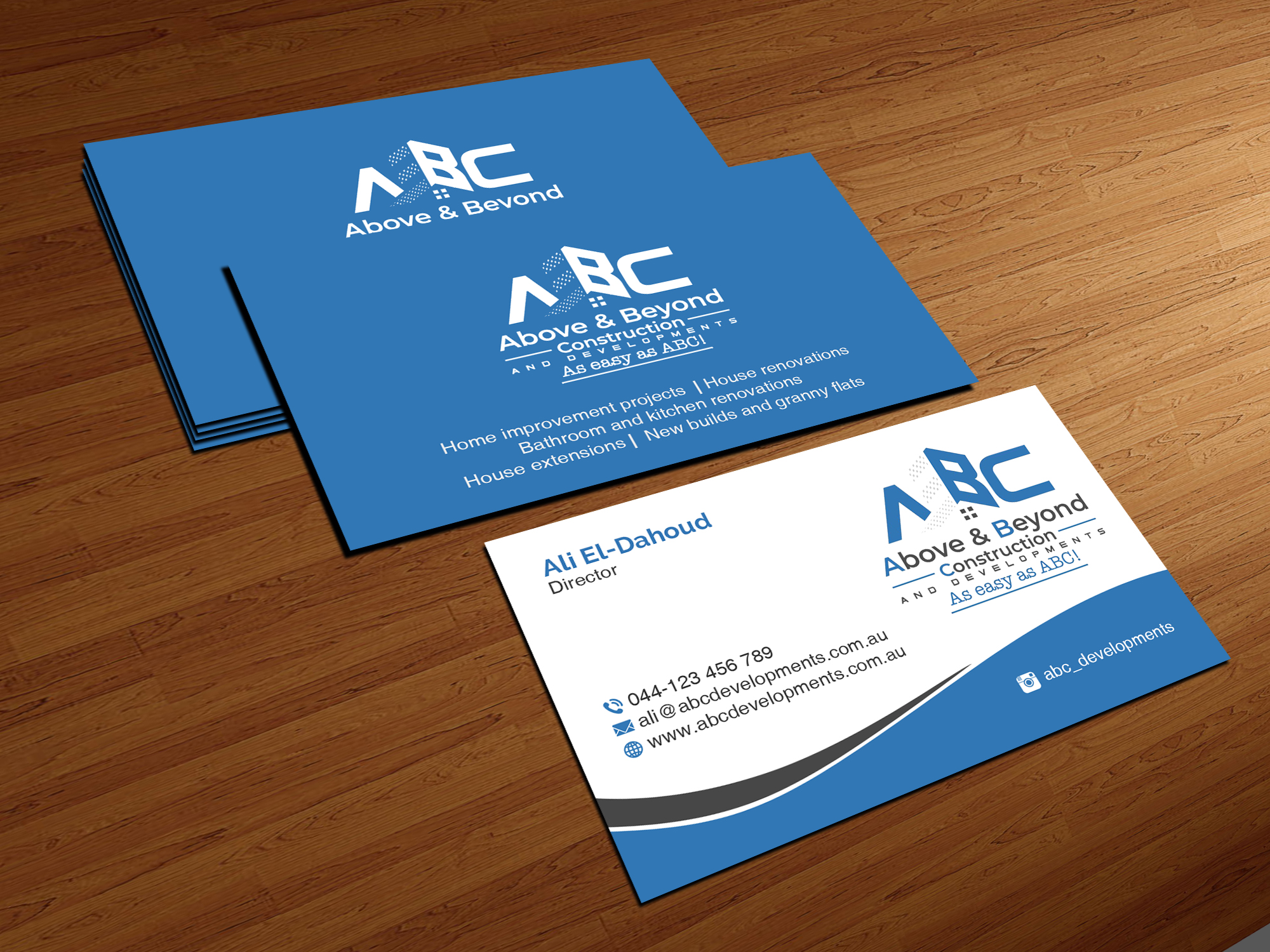 Business Card Design by Creations Box 2015 for Above & Beyond Construction and Developments  | Design #27291937
