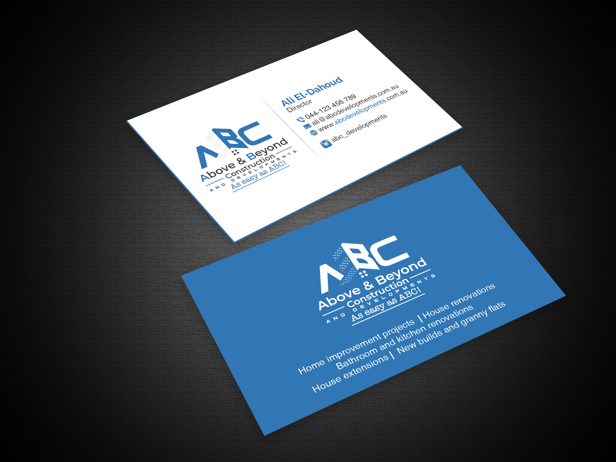 Business Card Design by Creations Box 2015 for Above & Beyond Construction and Developments  | Design #27294750