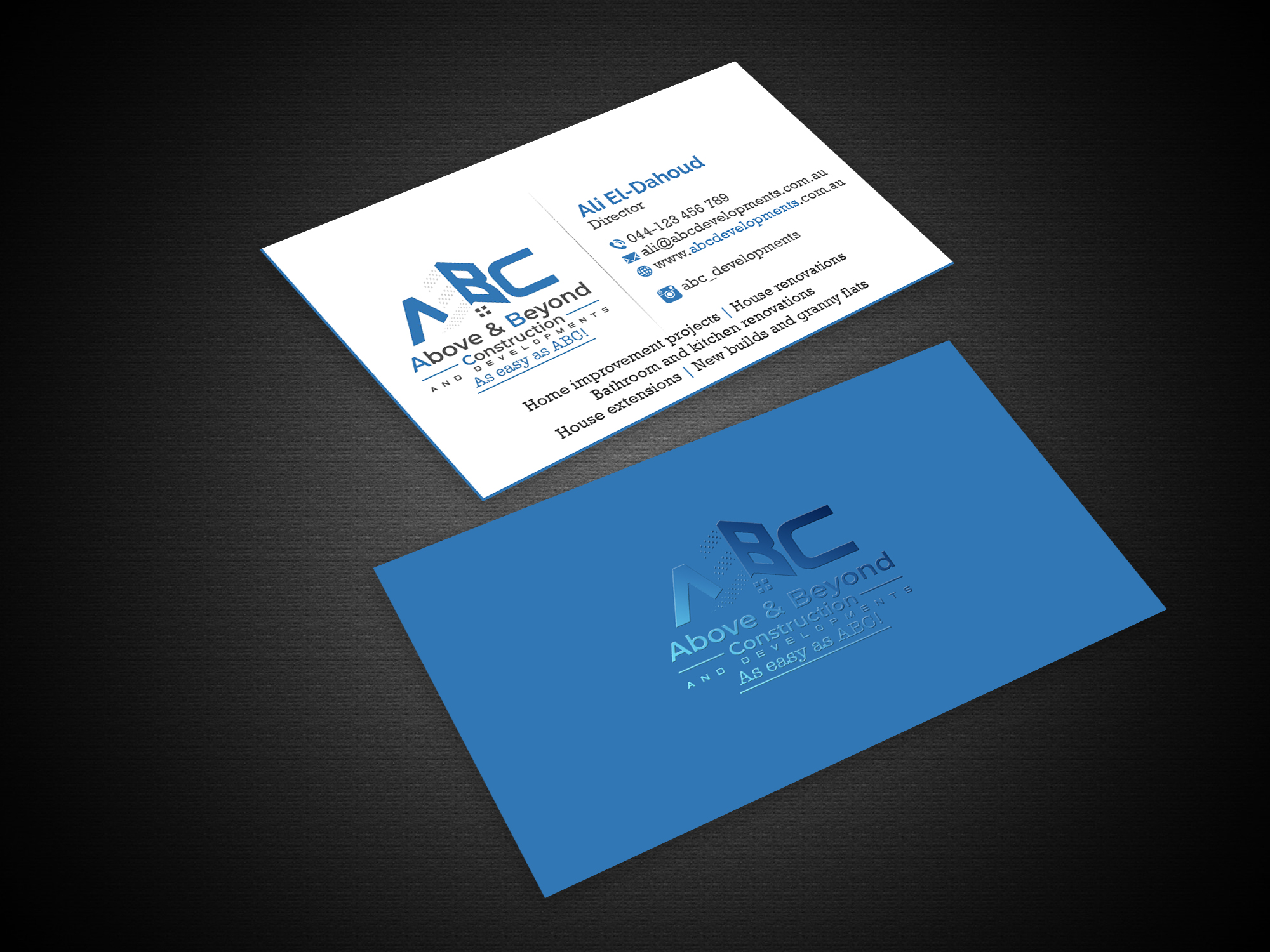 Business Card Design by Creations Box 2015 for Above & Beyond Construction and Developments  | Design #27294751