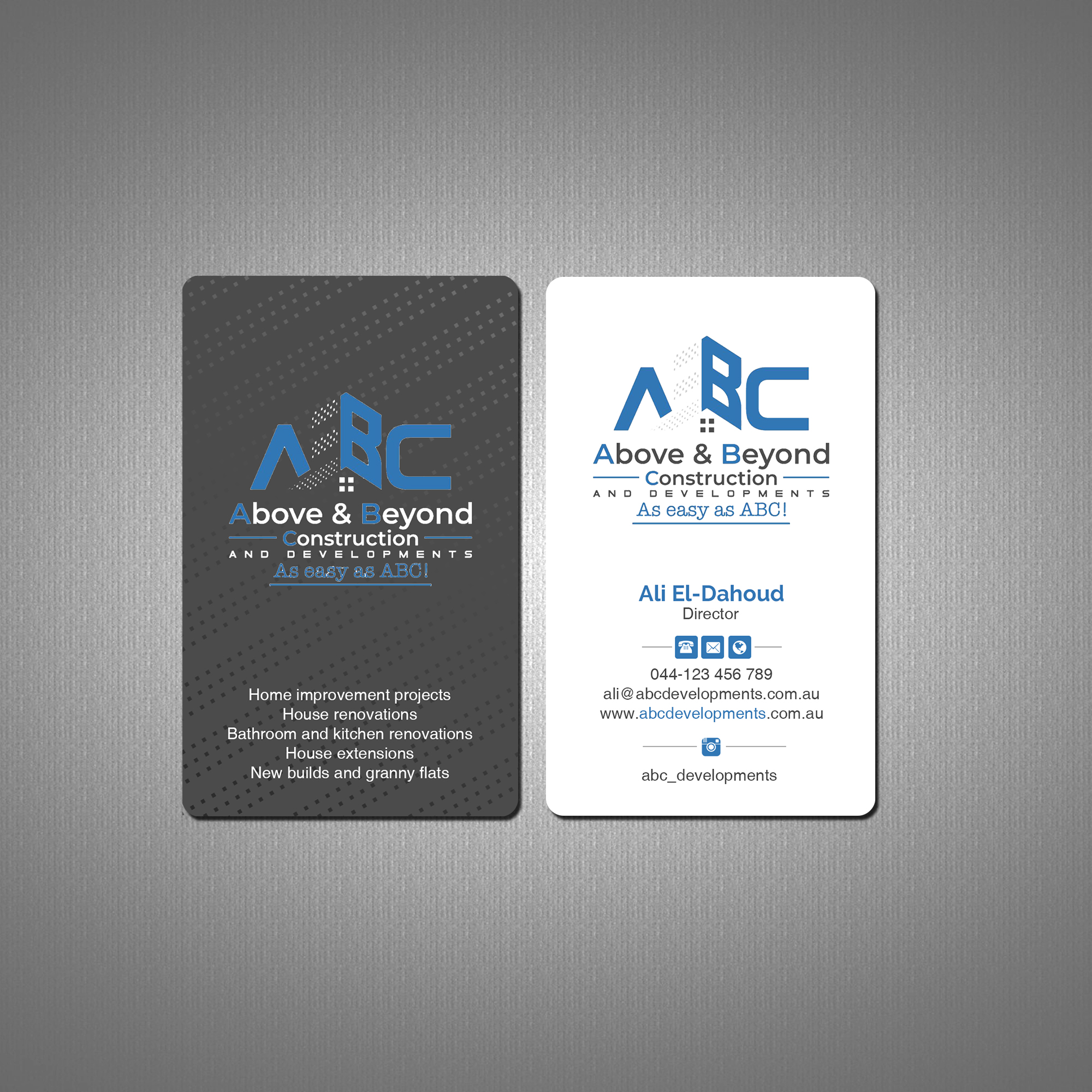 Business Card Design by Creations Box 2015 for Above & Beyond Construction and Developments  | Design #27294762