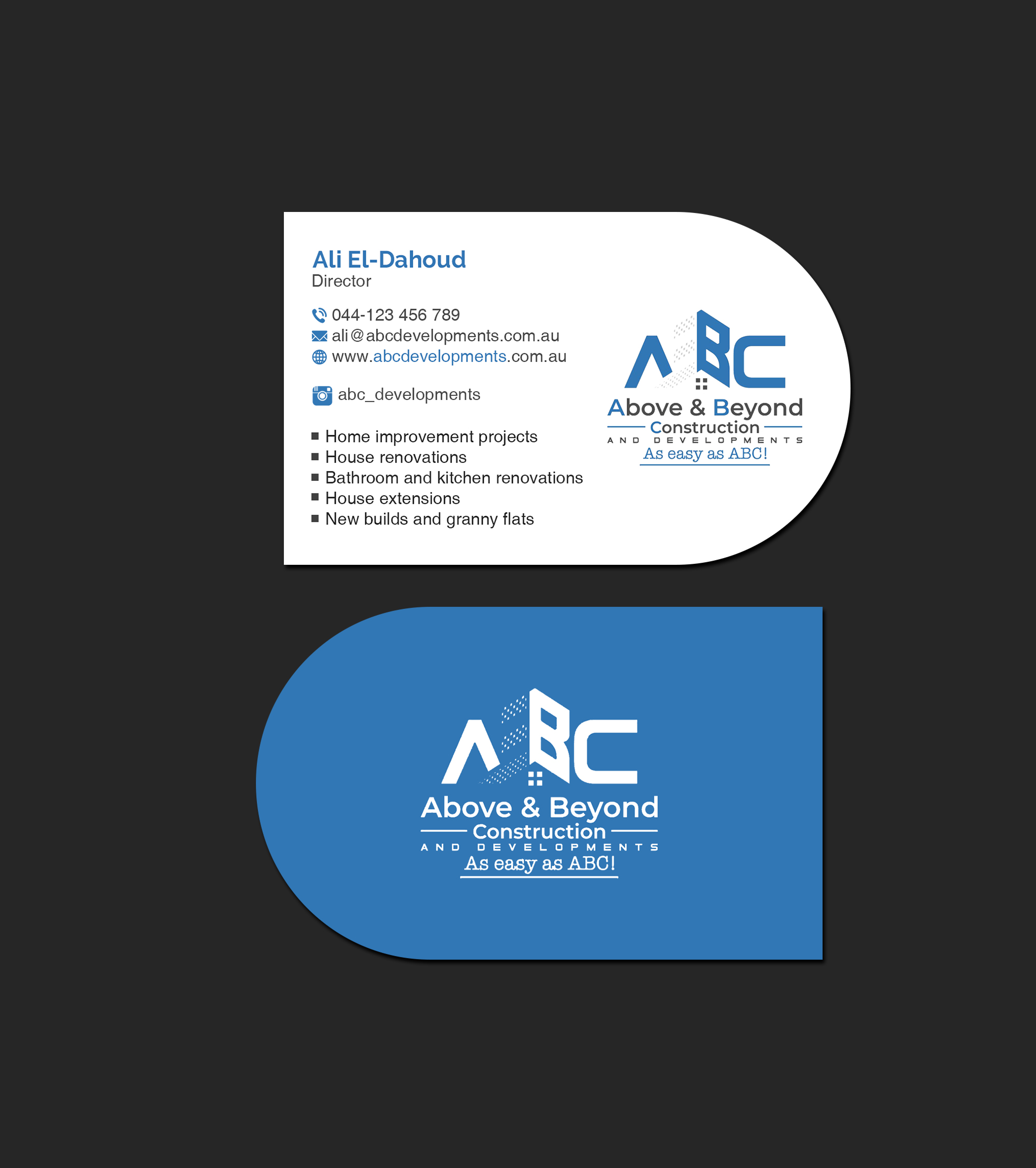 Business Card Design by Creations Box 2015 for Above & Beyond Construction and Developments  | Design #27294789