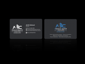 Business Card Design by Creations Box 2015 for Above & Beyond Construction and Developments  | Design: #27294796