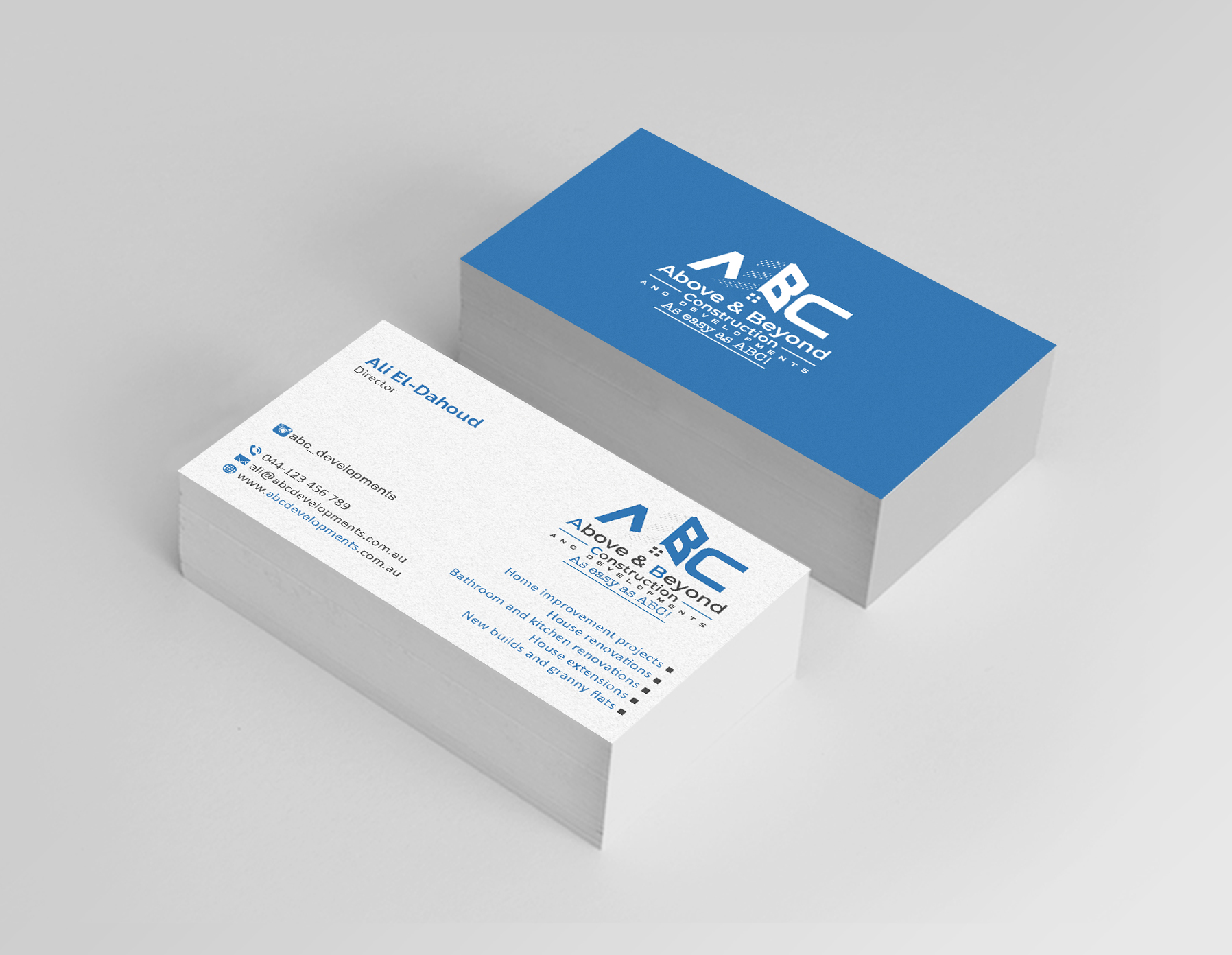 Business Card Design by Creations Box 2015 for Above & Beyond Construction and Developments  | Design #27294797