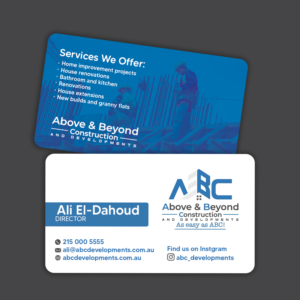 Business Card Design by CreativeGwen™ for Above & Beyond Construction and Developments  | Design: #27294011