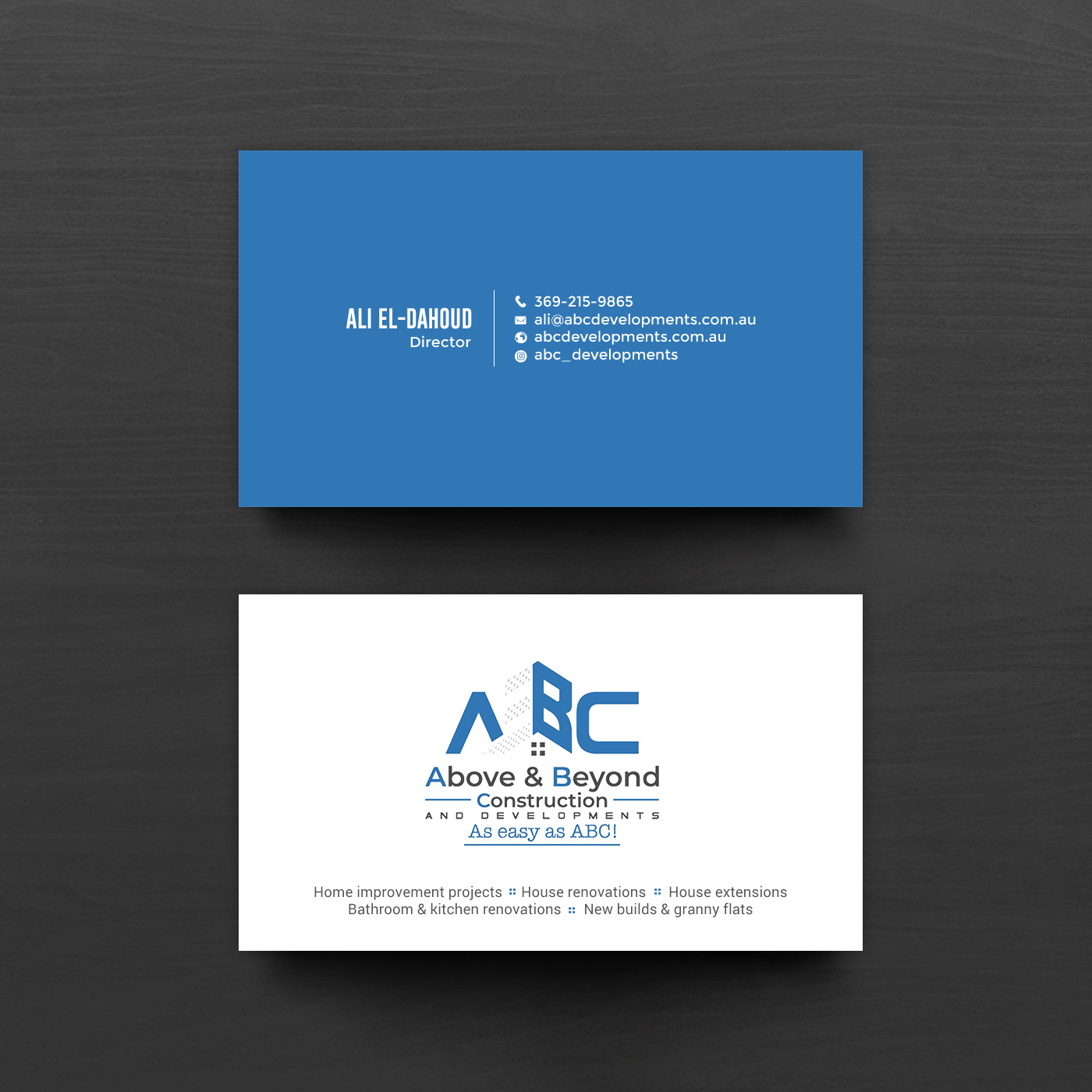 Business Card Design by chandrayaan.creative for Above & Beyond Construction and Developments  | Design #27278463
