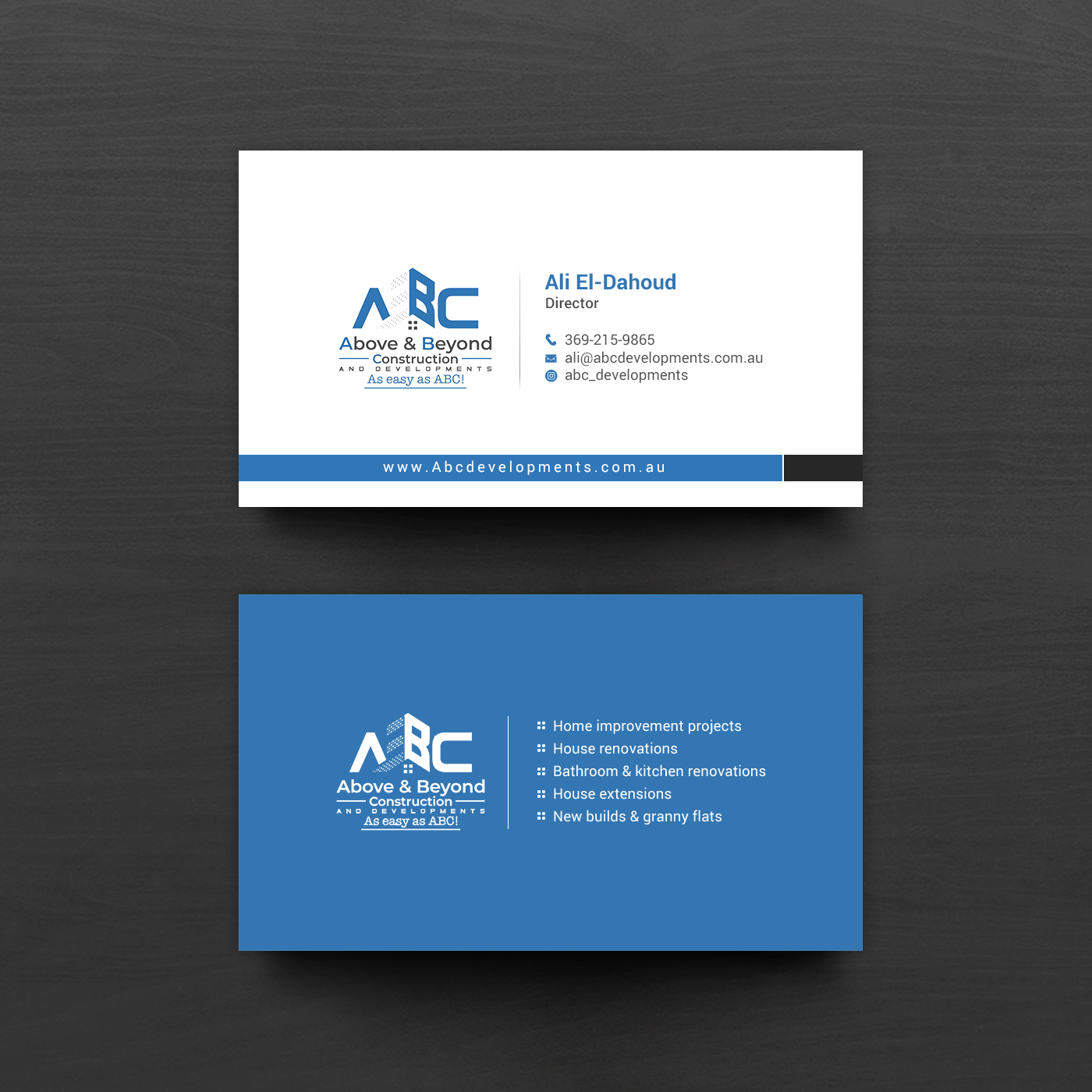 Business Card Design by chandrayaan.creative for Above & Beyond Construction and Developments  | Design #27278464
