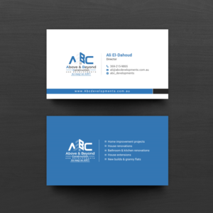 Business Card Design by chandrayaan.creative for Above & Beyond Construction and Developments  | Design: #27278464