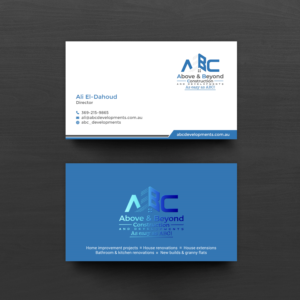 Business Card Design by chandrayaan.creative for Above & Beyond Construction and Developments  | Design: #27278465
