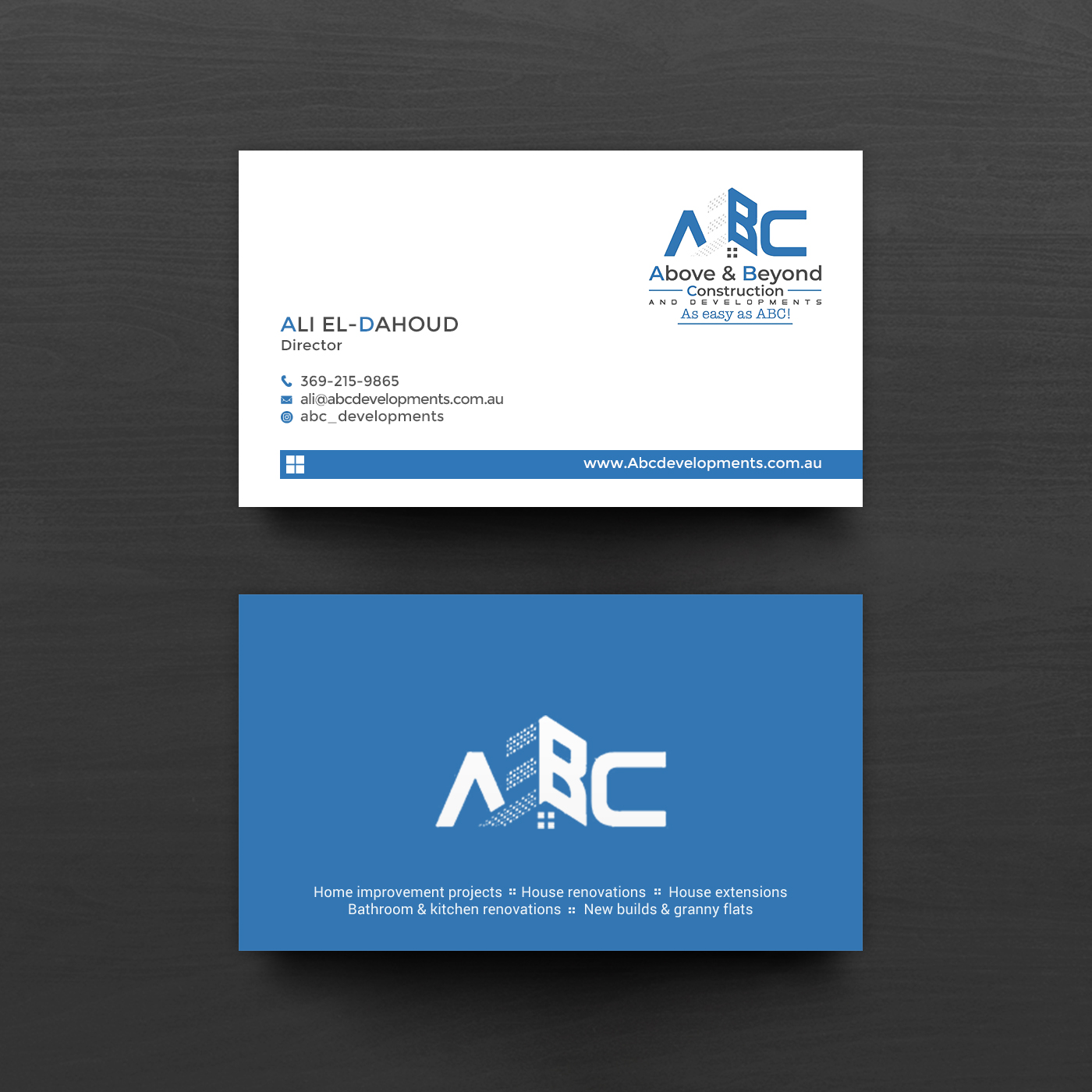 Business Card Design by chandrayaan.creative for Above & Beyond Construction and Developments  | Design #27278469