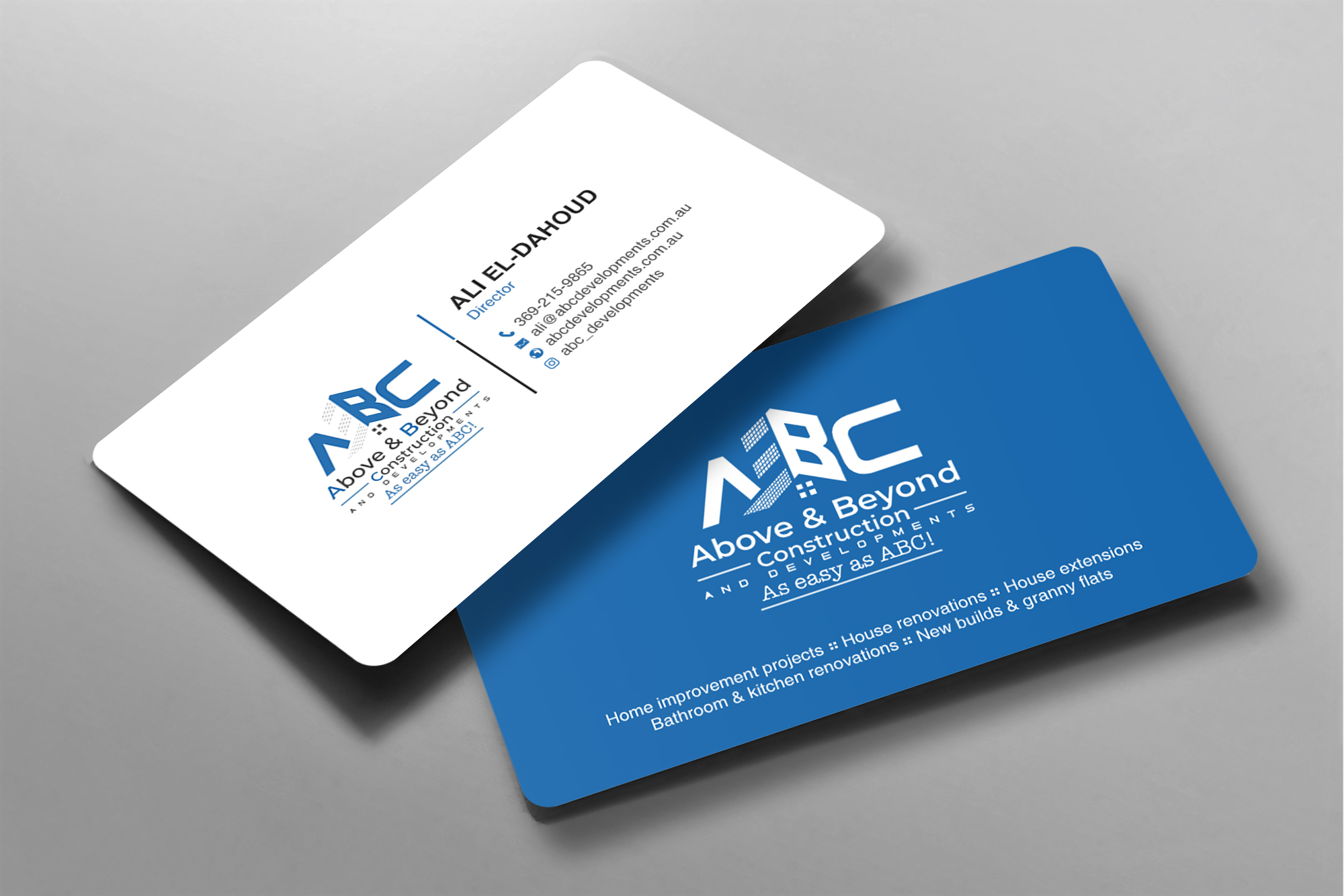 Design de Carte de Visite par chandrayaan.creative pour Above & Beyond Construction and Developments  | Design #27279625