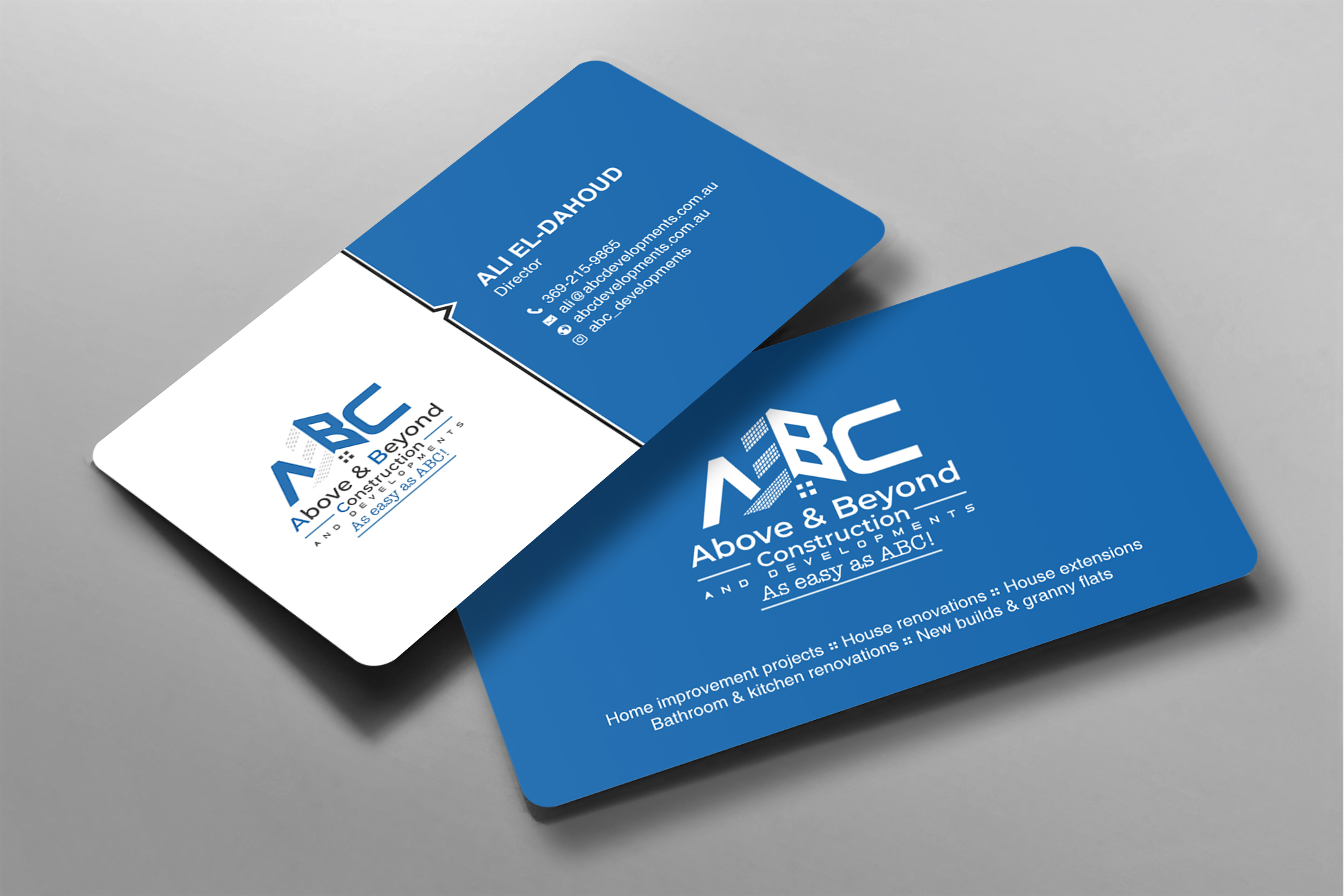Business Card Design by chandrayaan.creative for Above & Beyond Construction and Developments  | Design #27279630