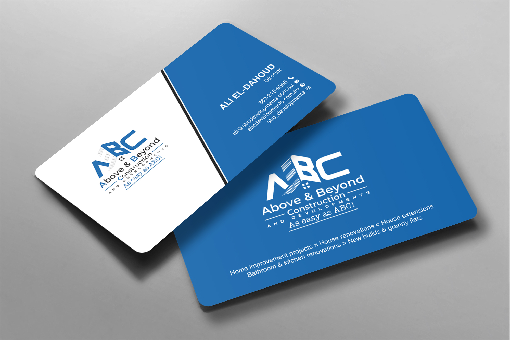 Business Card Design by chandrayaan.creative for Above & Beyond Construction and Developments  | Design #27279633