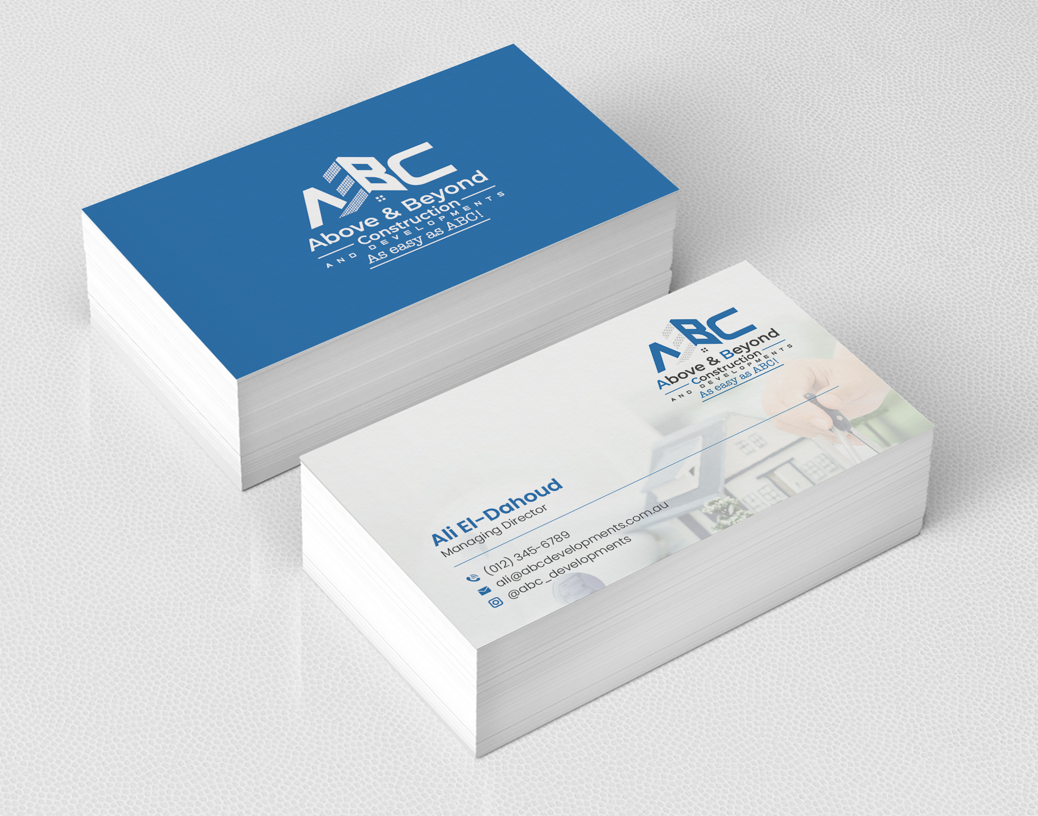 Business Card Design by CilioLab for Above & Beyond Construction and Developments  | Design #27281583