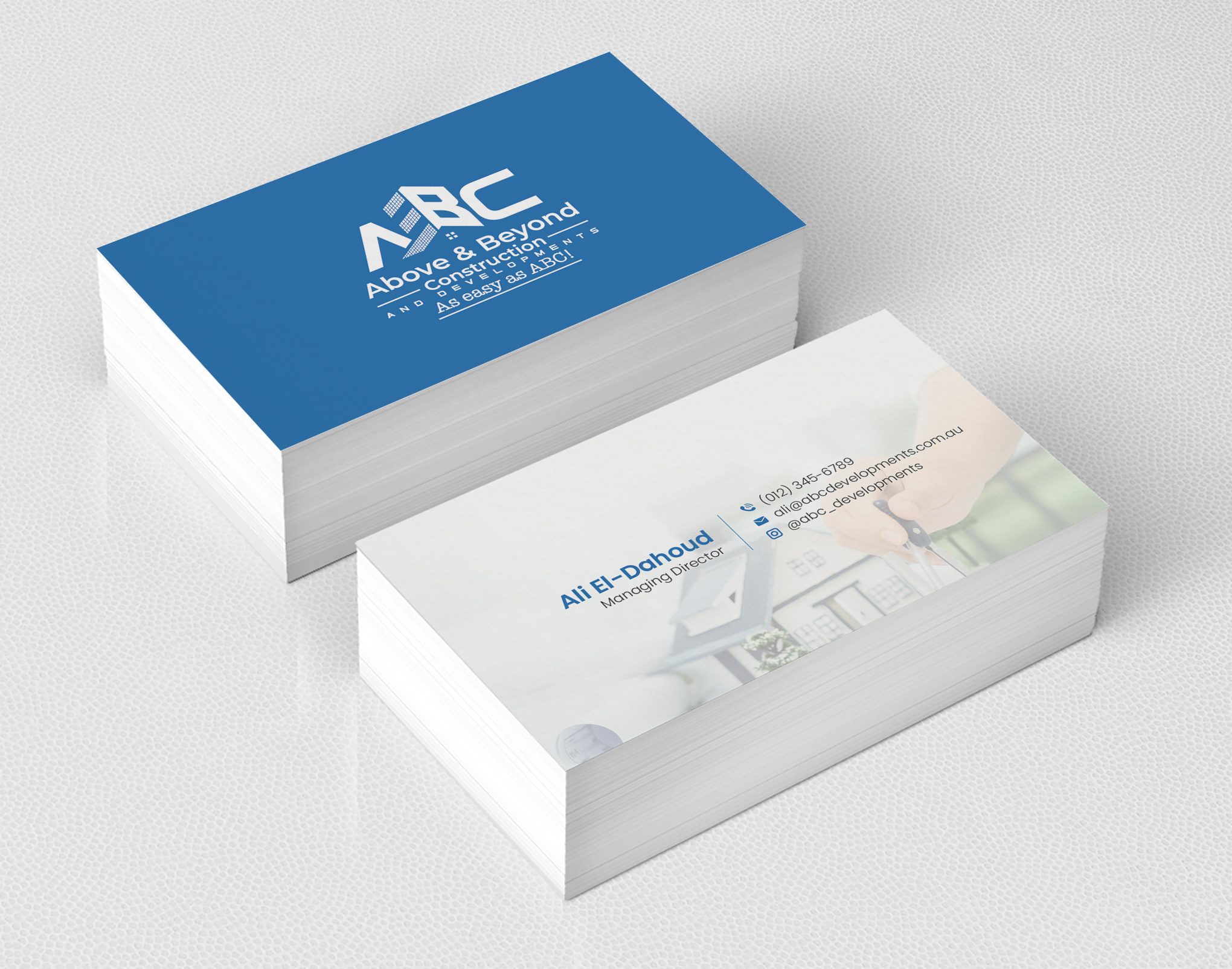 Business Card Design by CilioLab for Above & Beyond Construction and Developments  | Design #27281587