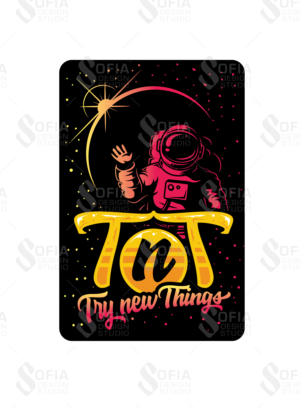 Design for the back of a deck of playing cards representing the concept of Try New Things | Graphic Design by SofiaDesignStudio