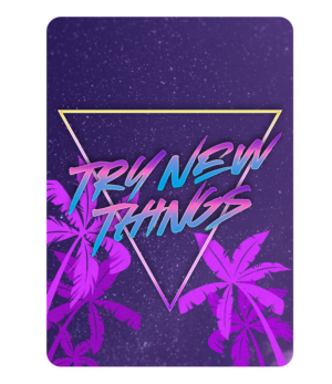 Design for the back of a deck of playing cards representing the concept of Try New Things | Graphic Design by Prestige Studio