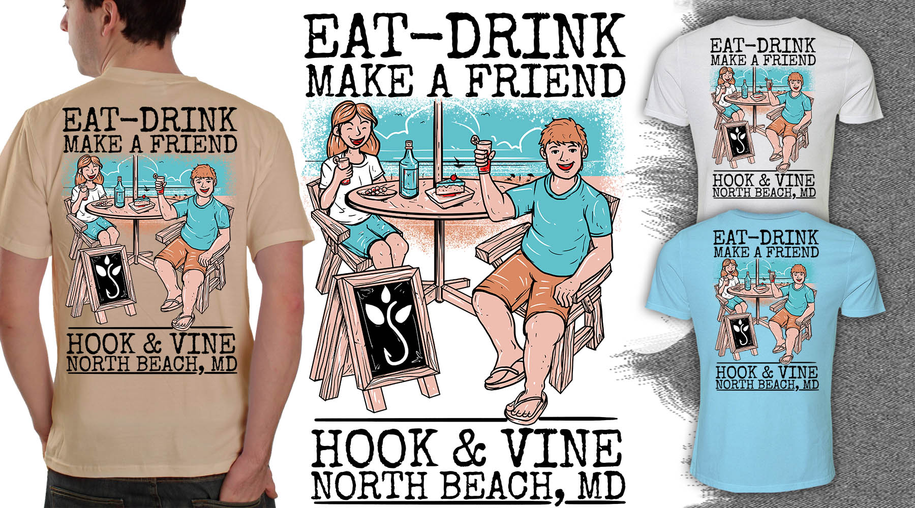 Diseño de Camiseta por Falih A para Hook and Vine Kitchen-Bar | Diseño #27287916