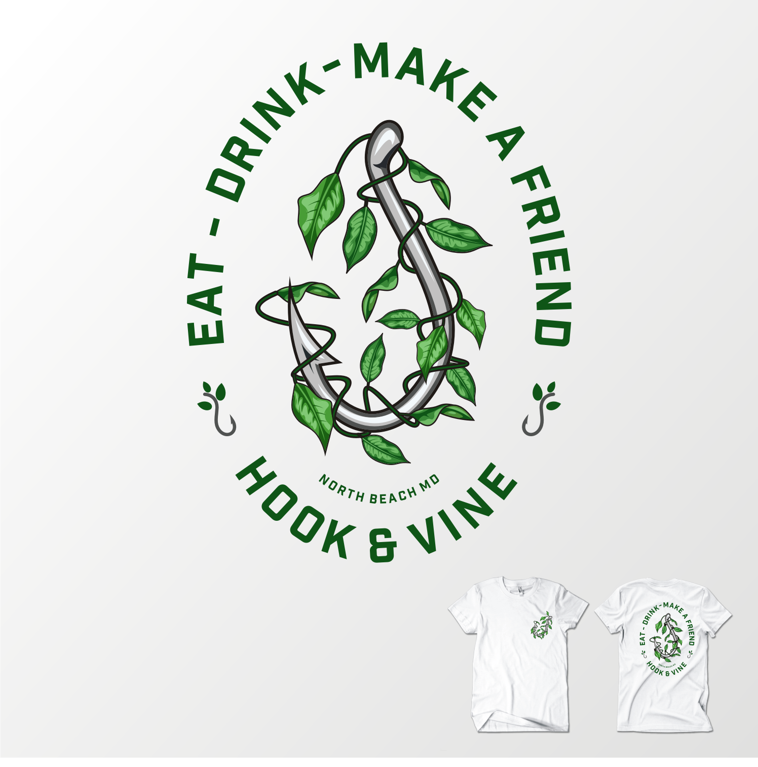 T-shirt Design by Donan Rockezz for Hook and Vine Kitchen-Bar | Design #27287882