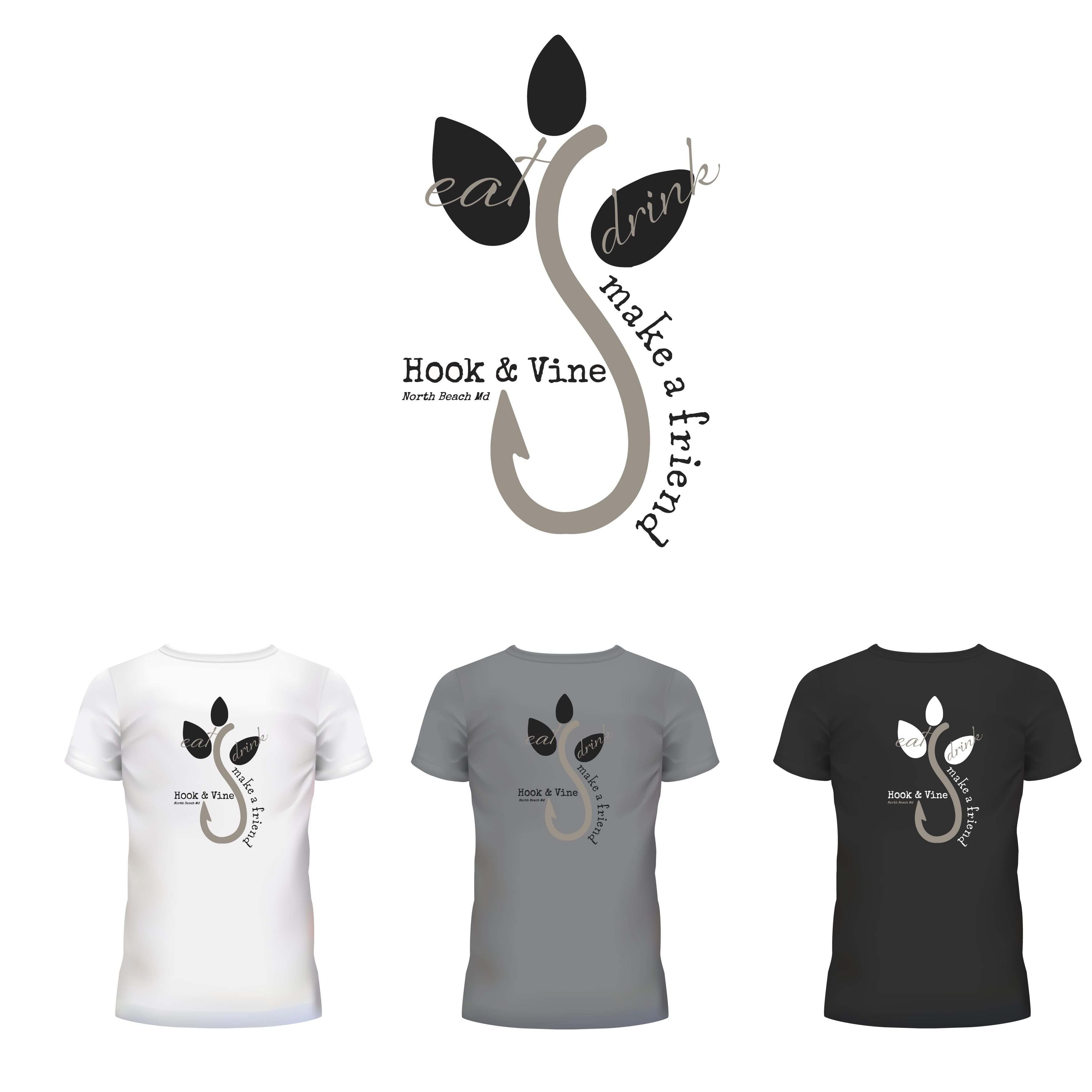 T-shirt Design by Wanda.G for Hook and Vine Kitchen-Bar | Design #27284161