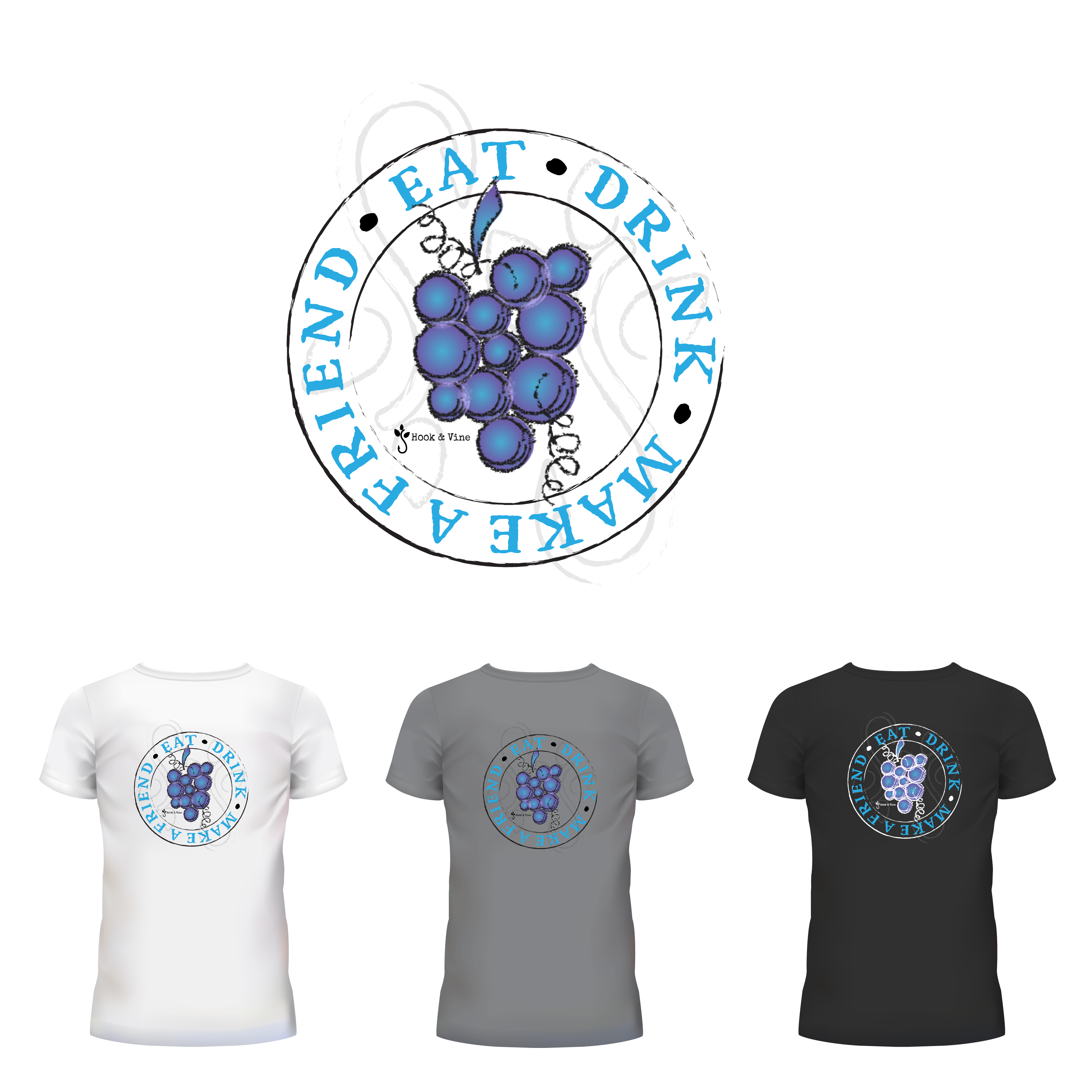 T-shirt Design by Wanda.G for Hook and Vine Kitchen-Bar | Design #27289160