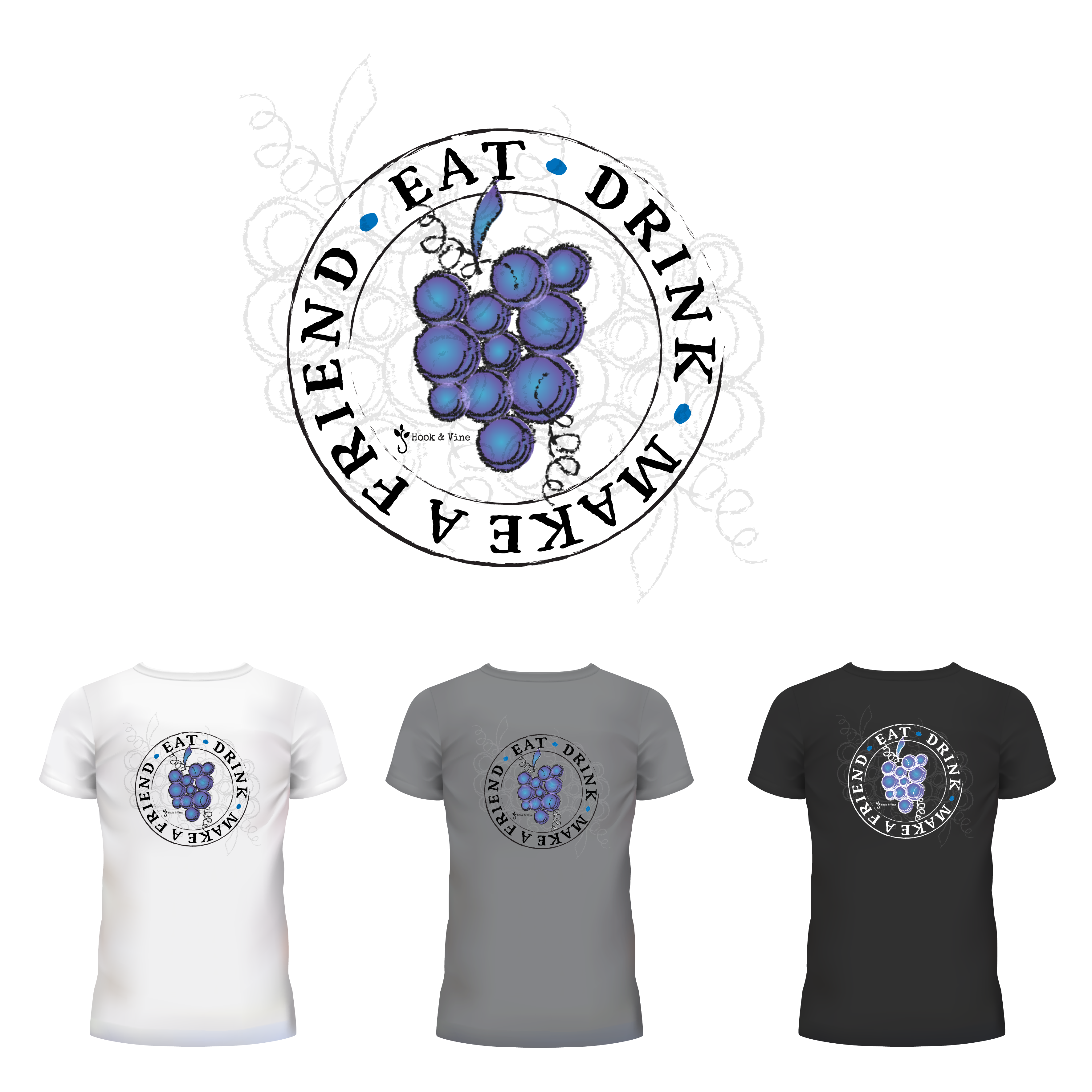 T-shirt Design by Wanda.G for Hook and Vine Kitchen-Bar | Design #27289161
