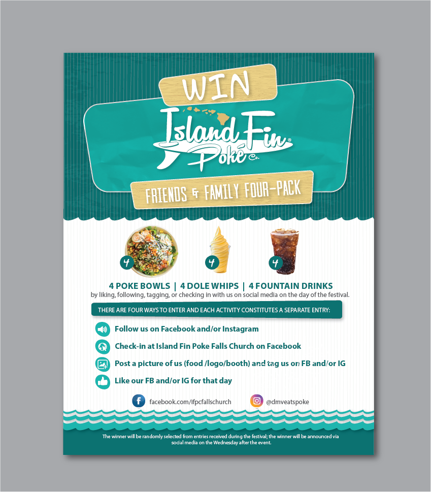 Poster Design by alex989 for Island Fin Poke Co Falls Church | Design #27316371