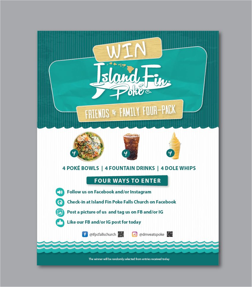 Poster Design by alex989 for Island Fin Poke Co Falls Church | Design #27319300