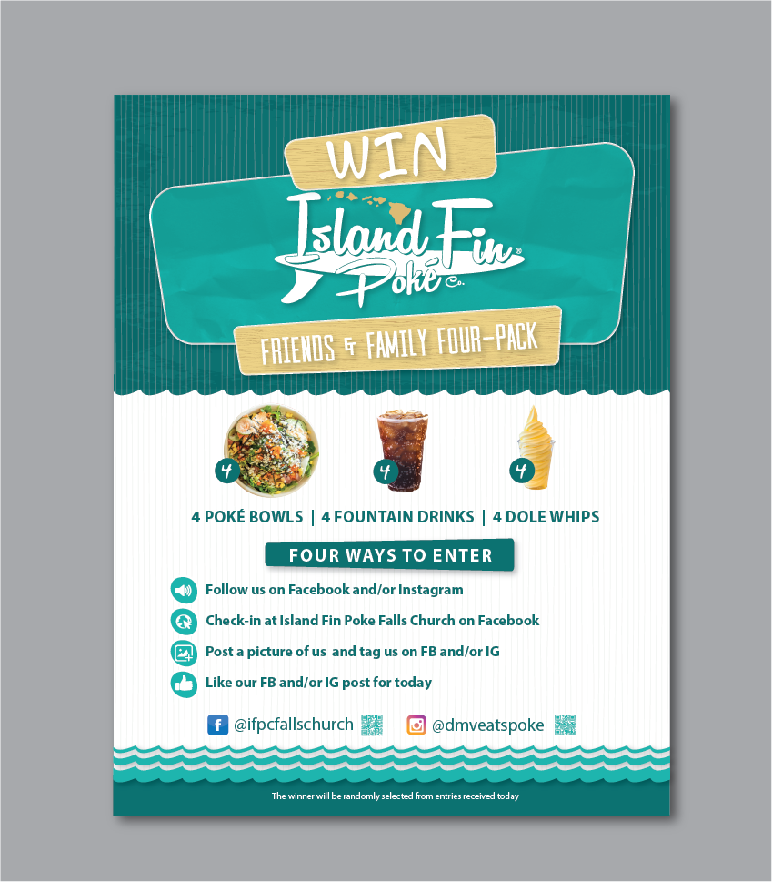Poster Design by alex989 for Island Fin Poke Co Falls Church | Design #27320546