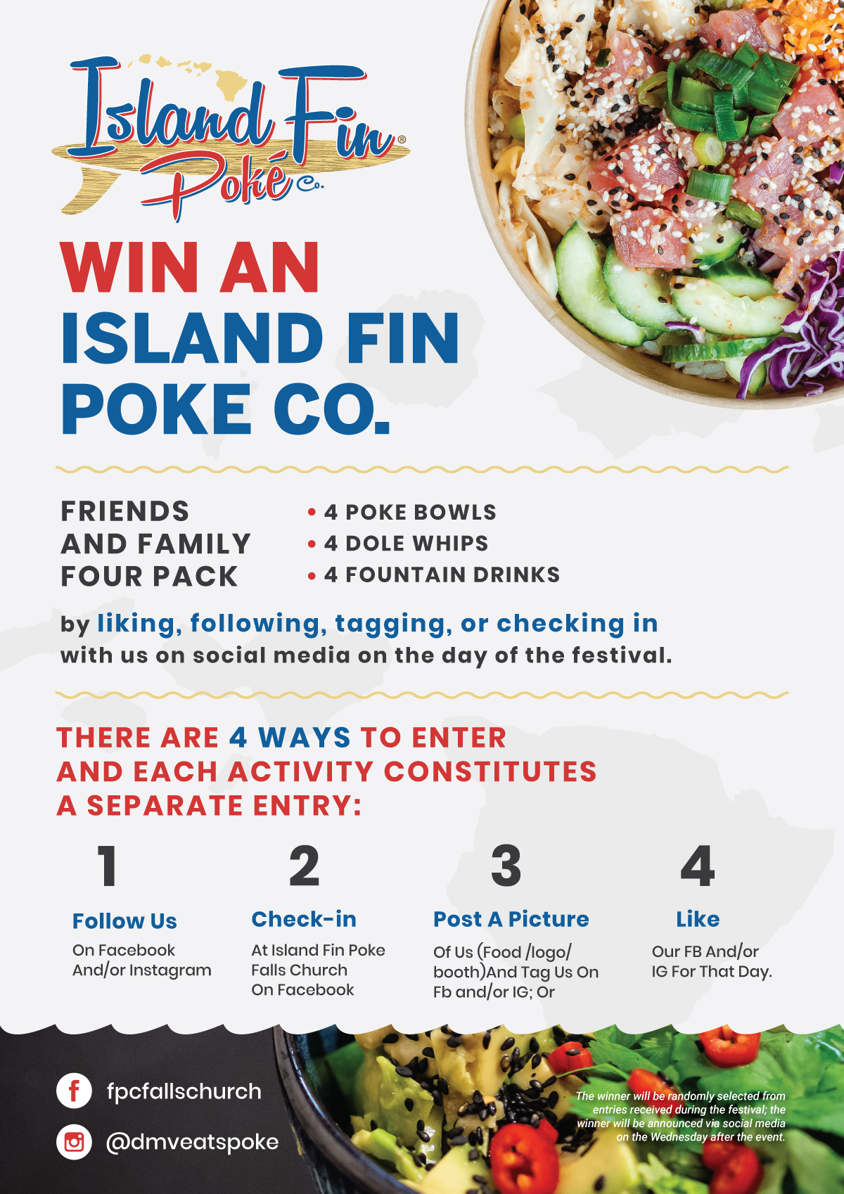 Diseño de Póster por JK18 para Island Fin Poke Co Falls Church | Diseño #27320456