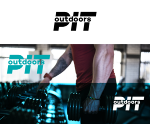 "Pit" or "PIT" all upper case or first letter upper case and rest lower case.  "Outdoors" | Design de Logo par k.a.n