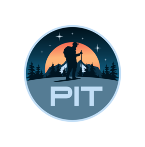 "Pit" or "PIT" all upper case or first letter upper case and rest lower case.  "Outdoors" | Logo Design by ERLANDO RONTE RDJ