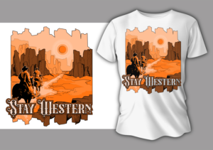 Stay Western-Cowboy and Mountains | Design de T-shirt par Graphic Storm