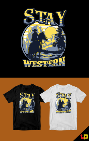 Stay Western-Cowboy and Mountains | T-Shirt-Design von Uprinteez
