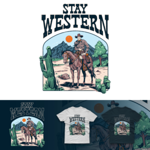 Stay Western-Cowboy and Mountains | T-Shirt-Design von duatitik.std