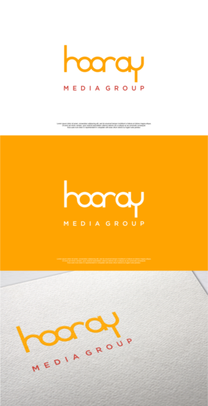 hooray media, or hooray media group.  hooray can be upper or lowercase, and probably should be bigger with media / media group in smaller size font | Logo Design by MASH Std