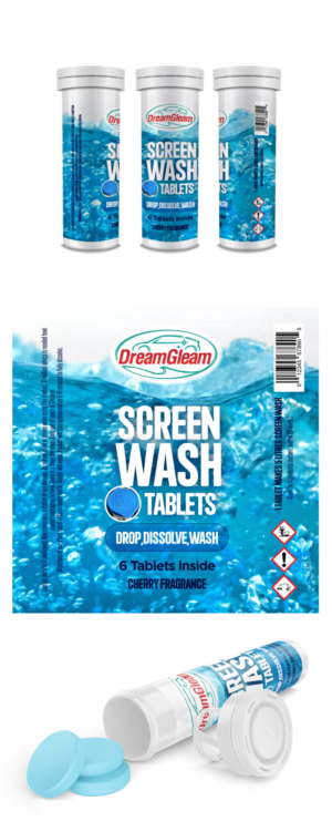 Design for Screen Wash Tablet Tube New product | Design Graphique par Sergio Coelho