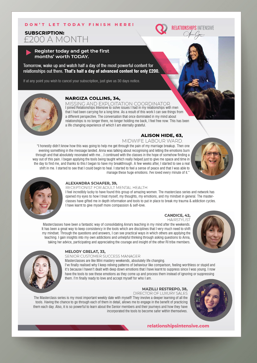 Flyer Design by Sarina.dsg for Relationships Intensive | Design #27292326