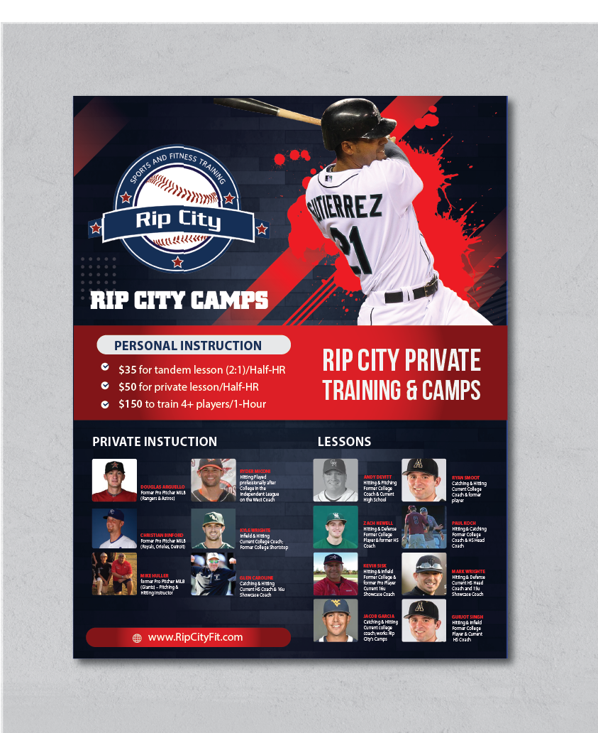 Design de Poster par alex989 pour Rip City Baseball & Softball | Design #27294702