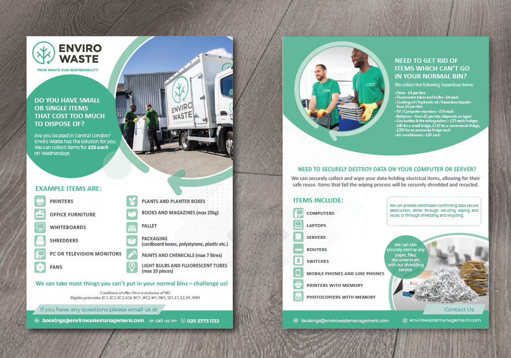 Flyer Design by alex989 for Enviro Waste London Ltd | Design #27305240
