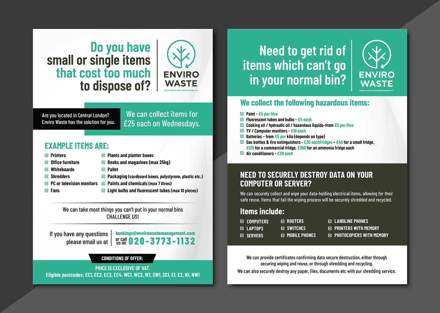 Flyer Design by Deziners Zone for Enviro Waste London Ltd | Design #27304724
