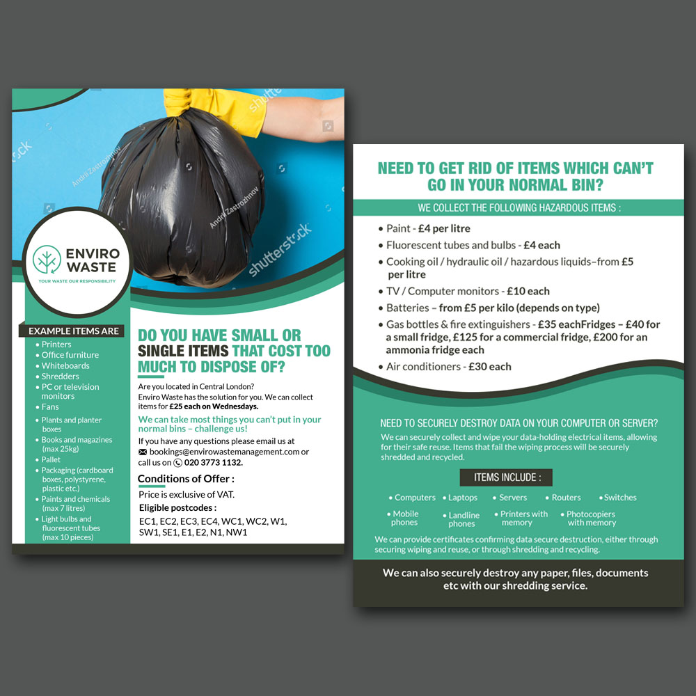 Flyer Design by aspiremedia for Enviro Waste London Ltd | Design #27302395