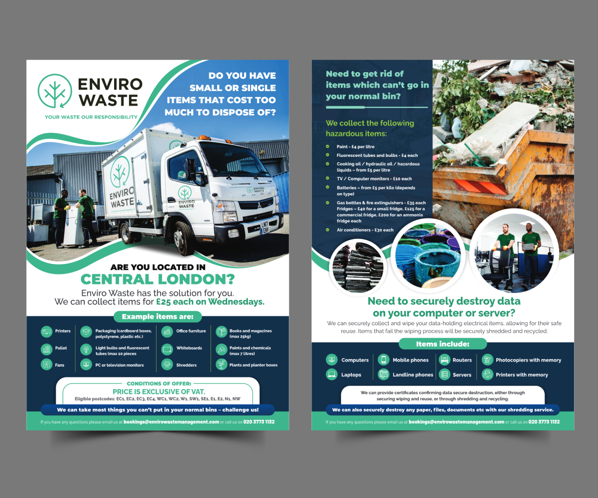 Flyer Design by ecorokerz for Enviro Waste London Ltd | Design #27311866