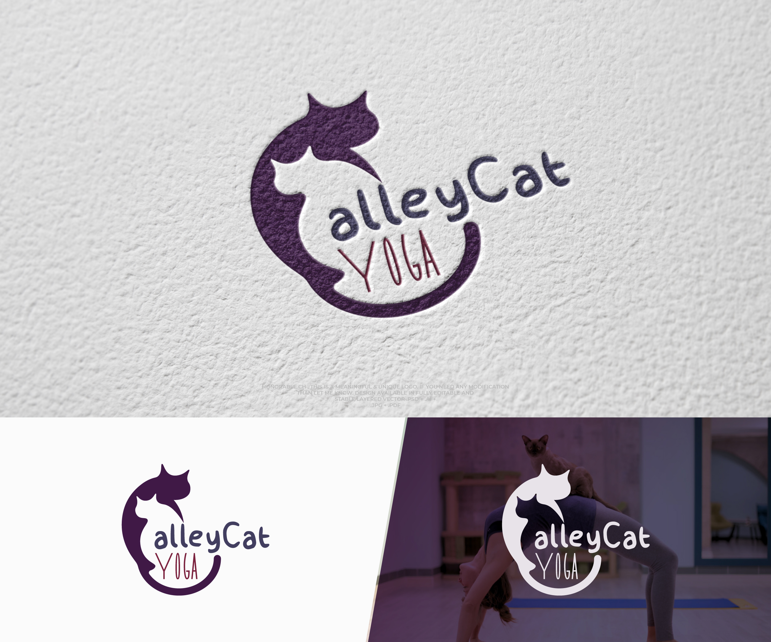 Logo Design by designprotox for alleyCat Yoga | Design #27335316