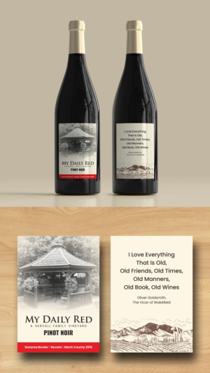 Wine bottle label for family vineyard | Graphic Design by ecorokerz