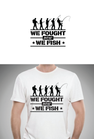We Fought now We Fish | Logo Design by oxxi