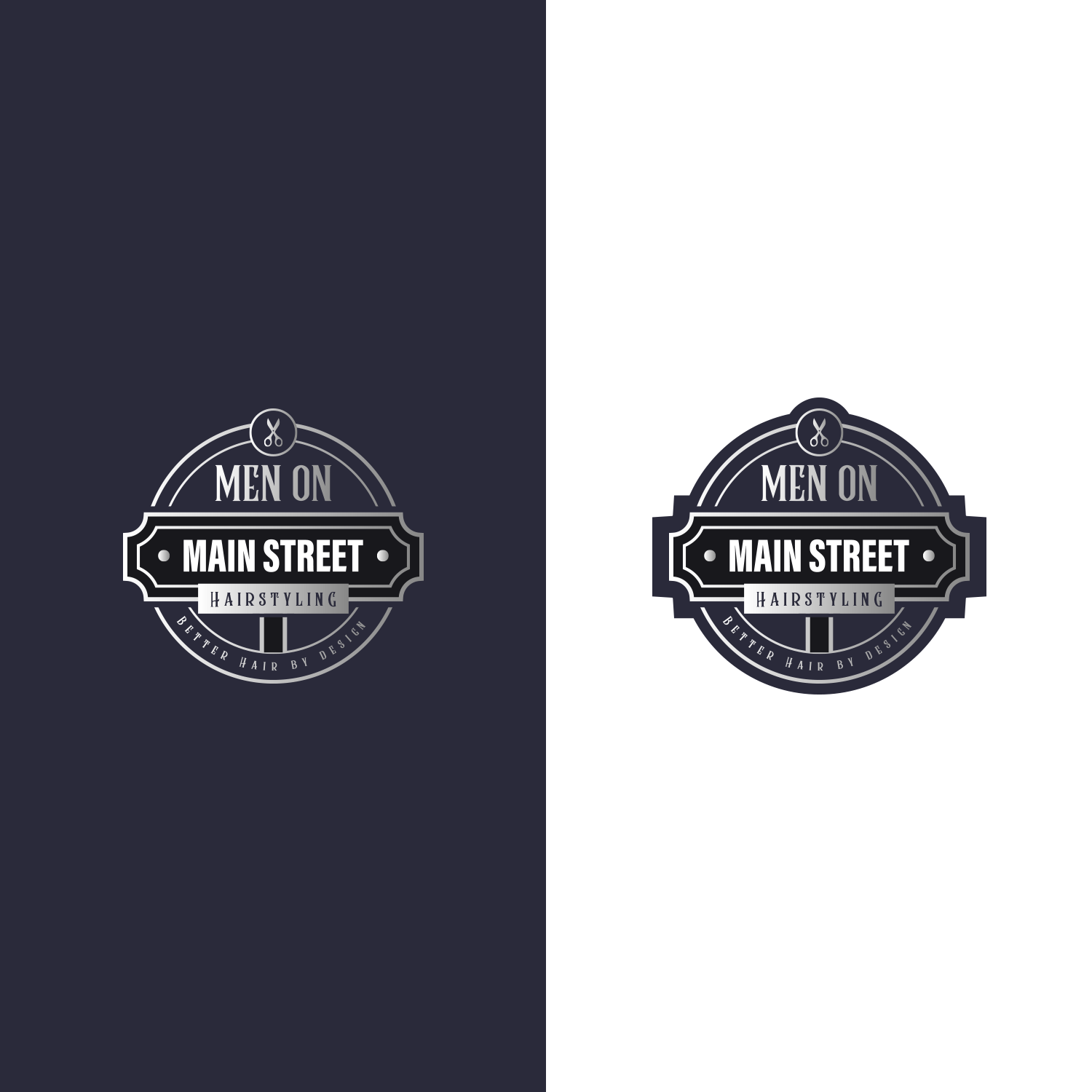 Logo Design by Felipe Moura for Men on Main Street Hairstyling  | Design #27340360